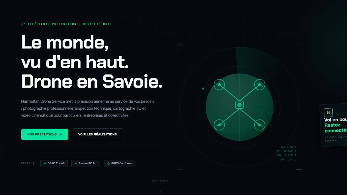 Photo · Capture du site harmattandroneservice.fr